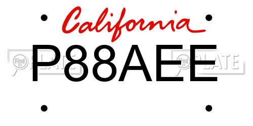 P88AEE California License Plate
