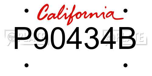 P90434B California License Plate