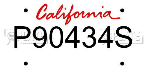 P90434S California License Plate