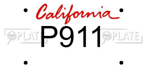 P911 California License Plate