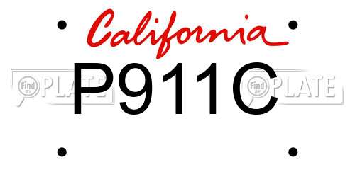 P911C California License Plate