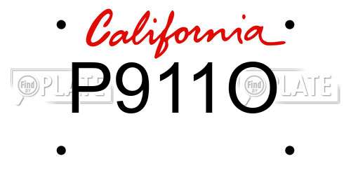 P911O California License Plate