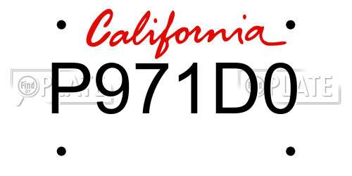 P971D0 California License Plate