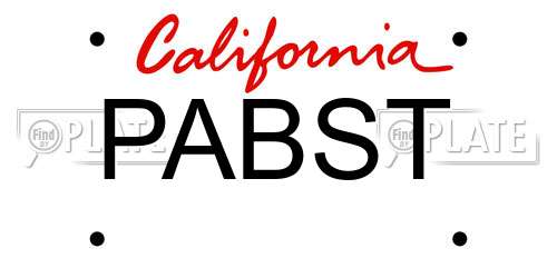 PABST California License Plate