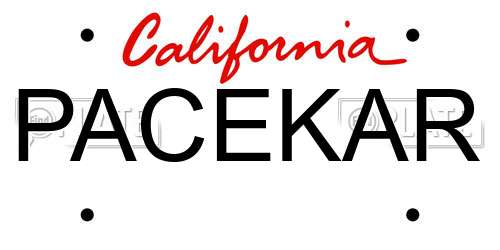 PACEKAR California License Plate