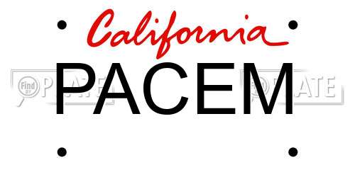 PACEM California License Plate