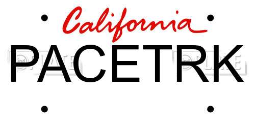 PACETRK California License Plate