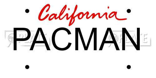PACMAN California License Plate