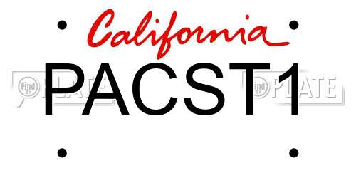PACST1 California License Plate
