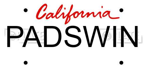 PADSWIN California License Plate