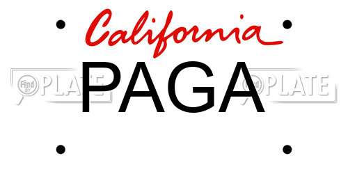 PAGA California License Plate