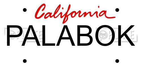 PALABOK California License Plate