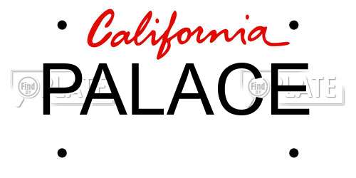 PALACE California License Plate