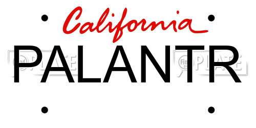 PALANTR California License Plate