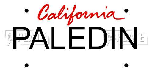 PALEDIN California License Plate