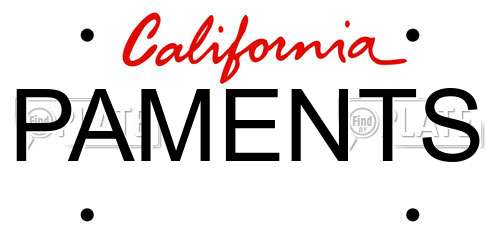 PAMENTS California License Plate