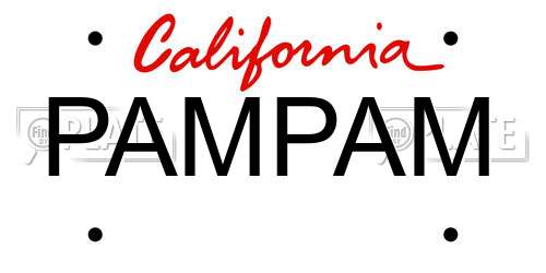 PAMPAM California License Plate