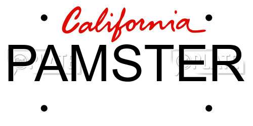 PAMSTER California License Plate