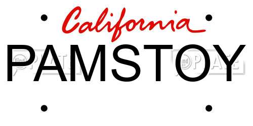 PAMSTOY California License Plate