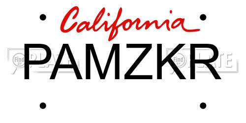 PAMZKR California License Plate