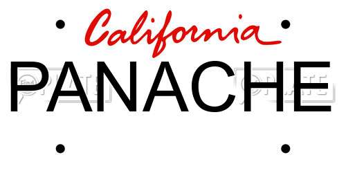 PANACHE California License Plate