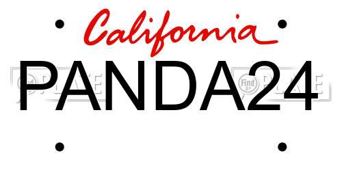 PANDA24 California License Plate