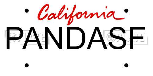 PANDASF California License Plate