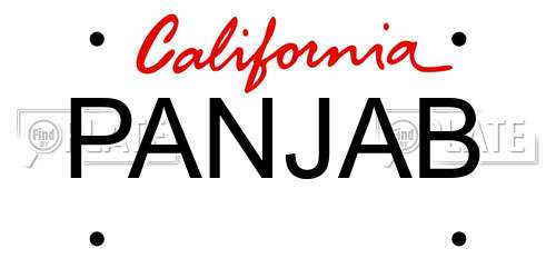 PANJAB California License Plate