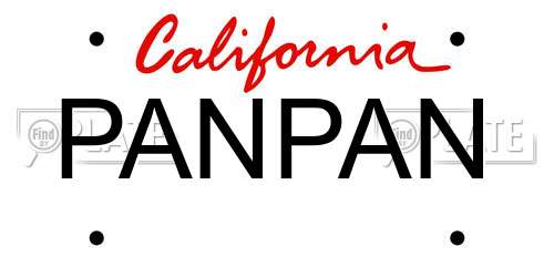 PANPAN California License Plate