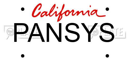 PANSYS California License Plate