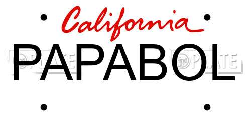 PAPABOL California License Plate