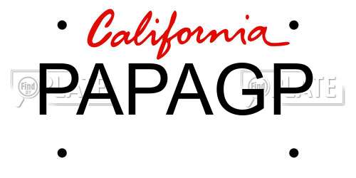 PAPAGP California License Plate