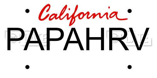 PAPAHRV California License Plate
