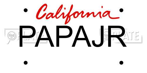 PAPAJR California License Plate