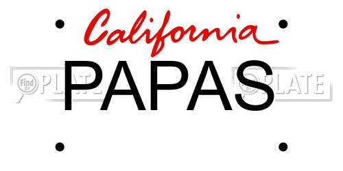 PAPAS California License Plate