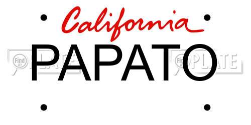 PAPATO California License Plate