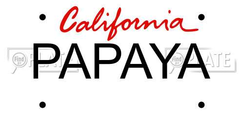 PAPAYA California License Plate