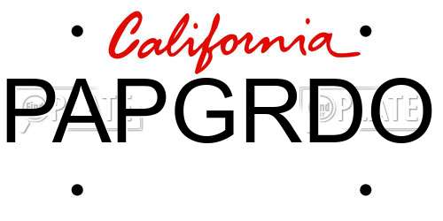 PAPGRDO California License Plate