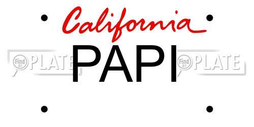 PAPI California License Plate