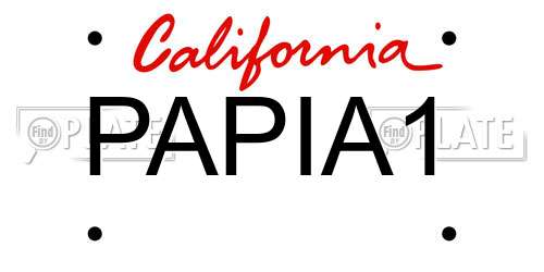 PAPIA1 California License Plate