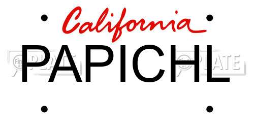 PAPICHL California License Plate