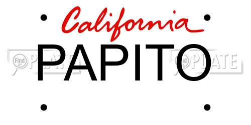 PAPITO California License Plate