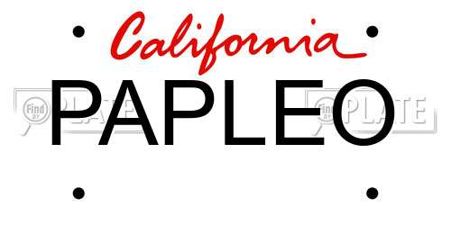 PAPLEO California License Plate