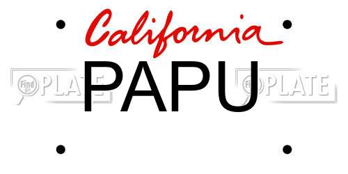 PAPU California License Plate