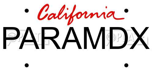 PARAMDX California License Plate