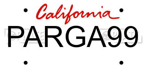 PARGA99 California License Plate