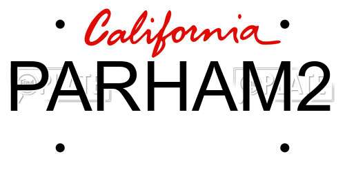 PARHAM2 California License Plate