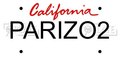 PARIZO2 California License Plate