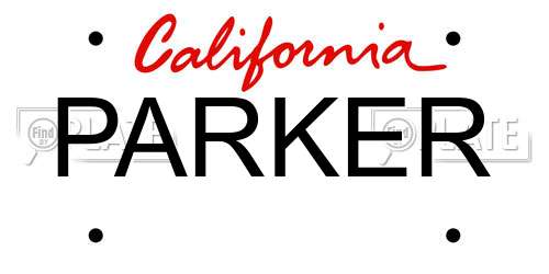 PARKER California License Plate