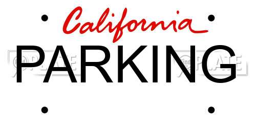 PARKING California License Plate